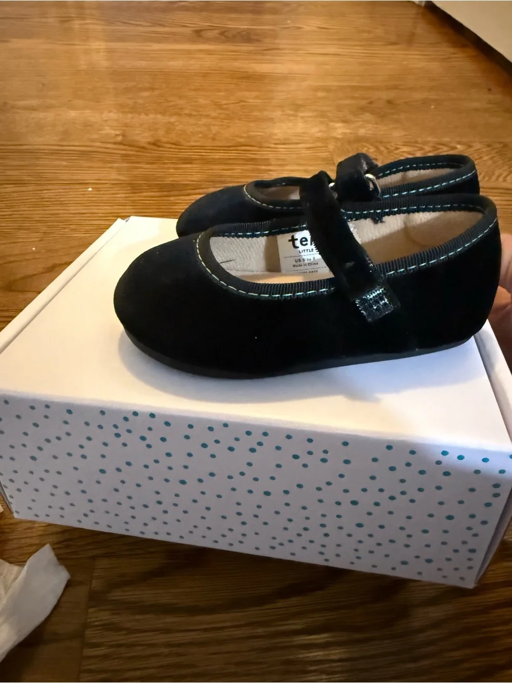 Girls Black Mary Jane Shoes with Velcro Strap